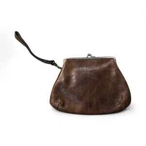 PATRICIA NASH Brown Leather Clutch